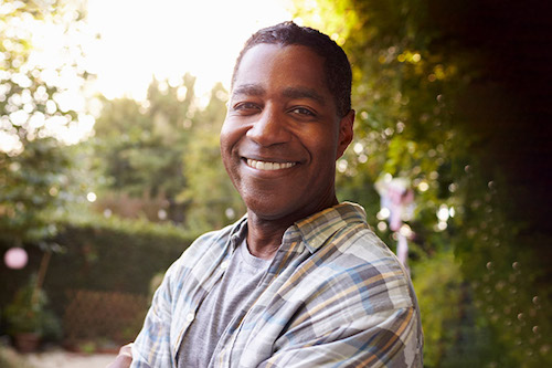 Portrait Of Mature Man In Back Yard Garden-690x460 Image Text: Portrait Of Mature Man In Back Yard Garden-690x460